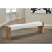 Modus Furniture One Modern Coastal Slab Leg Upholstered Dining Bench in White Oak and White Pearl 655450404566 JVLH71P Main Image