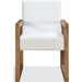 Modus Furniture One Modern Coastal Sled Leg Upholstered Dining Arm Chair in White Pearl and Bisque 655450404535 JVLH64 Image 2