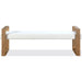 Modus Furniture One Modern Coastal Sled Leg Upholstered Dining Bench in White Pearl and Bisque 655450404559 JVLH71 Image 2