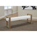 Modus Furniture One Modern Coastal Sled Leg Upholstered Dining Bench in White Pearl and Bisque 655450404559 JVLH71 Main Image