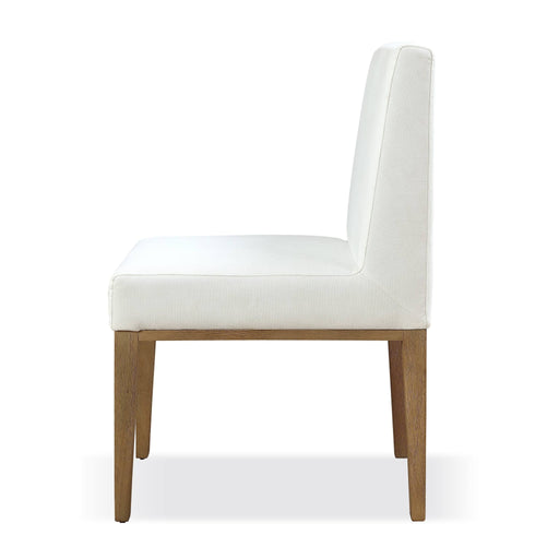 Modus One Modern Coastal Upholstered Dining Side Chair in White Pearl and BisqueImage 1