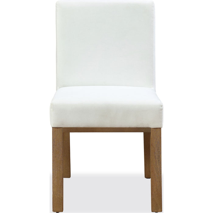 Modus Furniture One Modern Coastal Upholstered Dining Side Chair in White Pearl and Bisque 655450404511 JVLH63 Image 3