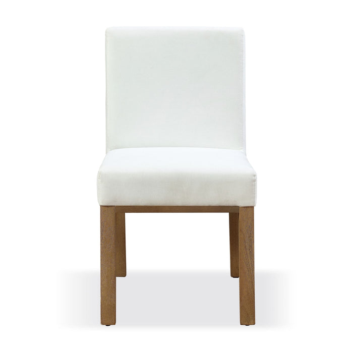Modus One Modern Coastal Upholstered Dining Side Chair in White Pearl and BisqueImage 3