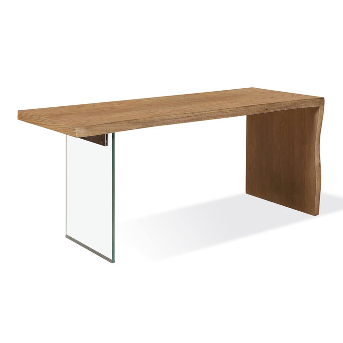 Modus One Modern Coastal Writing Desk  in White Oak and Glass Image 1