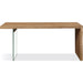 Modus Furniture One Modern Coastal Writing Desk in White Oak and Glass 655450404603 JVLH11 Image 1