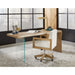 Modus Furniture One Modern Coastal Writing Desk in White Oak and Glass 655450404603 JVLH11 Image 3