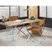 Modus Furniture One Modern Coastal Writing Desk in White Oak and Glass 655450404603 JVLH11 Image 5