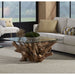 Modus Furniture One Solid Teak Root Glass Top Coffee Table 655450405228 JVHS21 Main Image