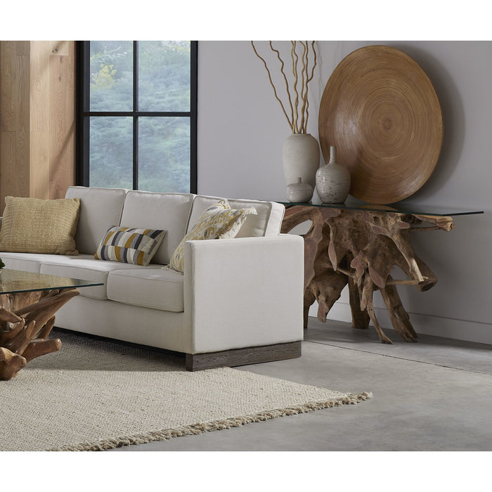 Modus Furniture One Solid Teak Root Glass Top Console Table 655450405280 JVHS23 Main Image