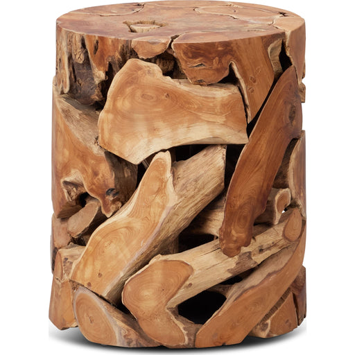 Modus Furniture One Teak Slice Round End Table in Warm Teak 655450405334 JVHS22SR Image 1