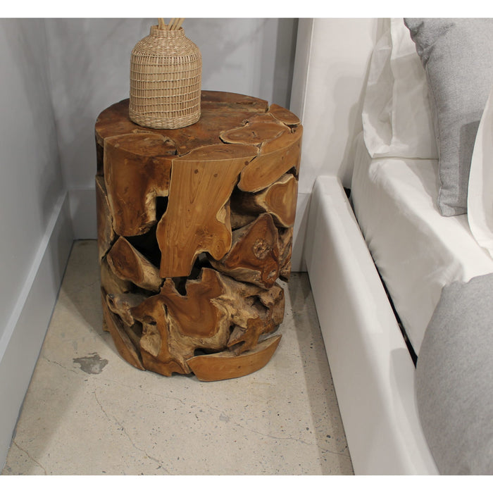 Modus Furniture One Teak Slice Round End Table in Warm Teak 655450405334 JVHS22SR Main Image