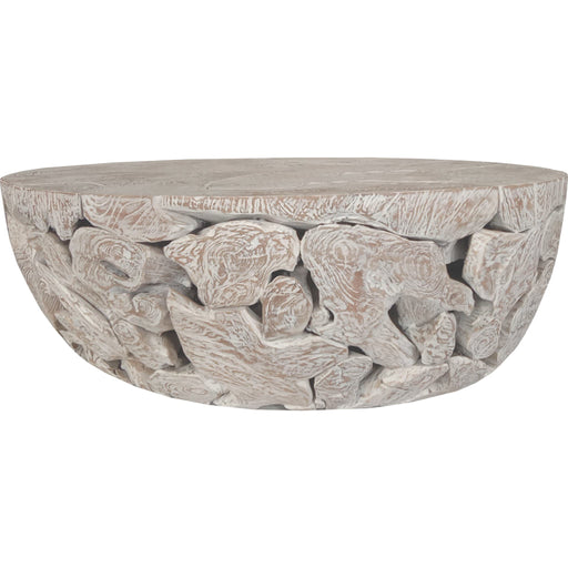 Modus Furniture One Teak Slice Solid Wood Coffee Table in Bleached Teak 655450407000 JVHT21S Main Image