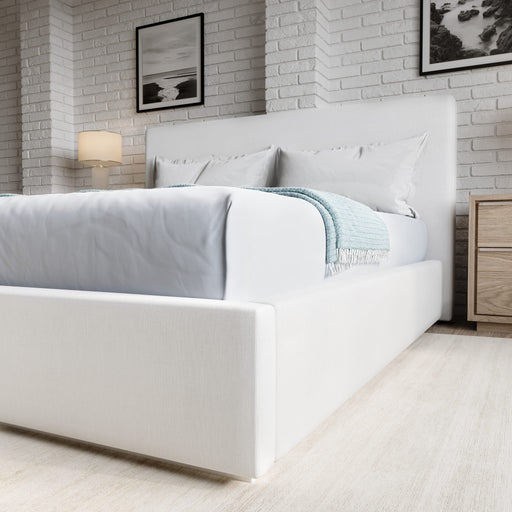 Modus One Upholstered Footboard Storage Bed in Pearl Image 1