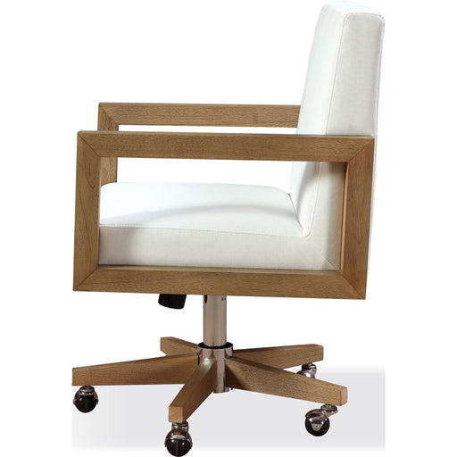 Modus Furniture One Wood Frame Home Office Chair in Solid Wood and White Canvas 655450404641 JVLH17 Image 1