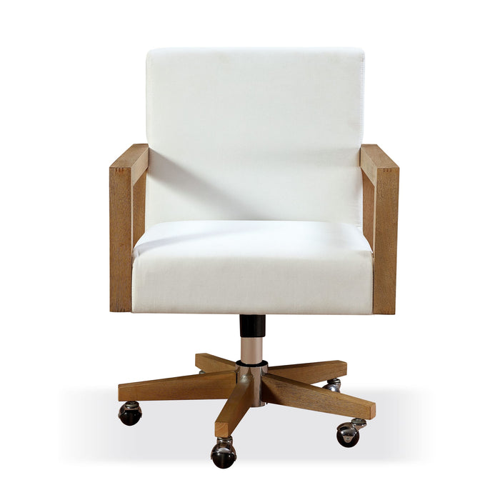 Modus One Wood Frame Home Office Chair in Solid Wood and White CanvasImage 2