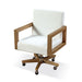 Modus One Wood Frame Home Office Chair in Solid Wood and White Canvas Image 3