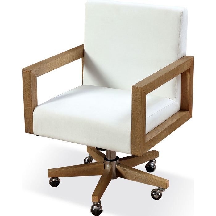 Modus Furniture One Wood Frame Home Office Chair in Solid Wood and White Canvas 655450404641 JVLH17 Image 3