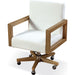 Modus Furniture One Wood Frame Home Office Chair in Solid Wood and White Canvas 655450404641 JVLH17 Image 3