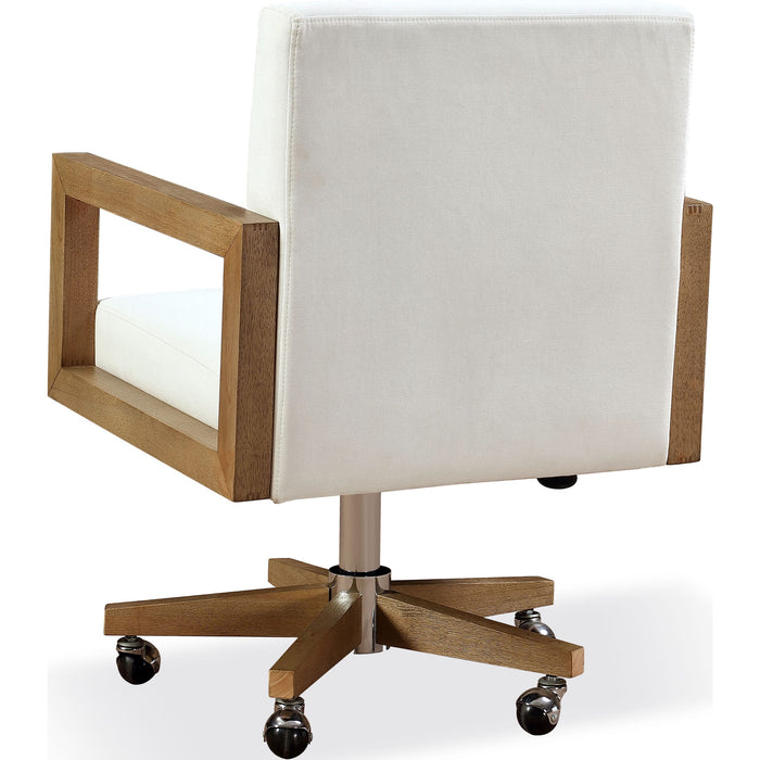 Modus Furniture One Wood Frame Home Office Chair in Solid Wood and White Canvas 655450404641 JVLH17 Image 4