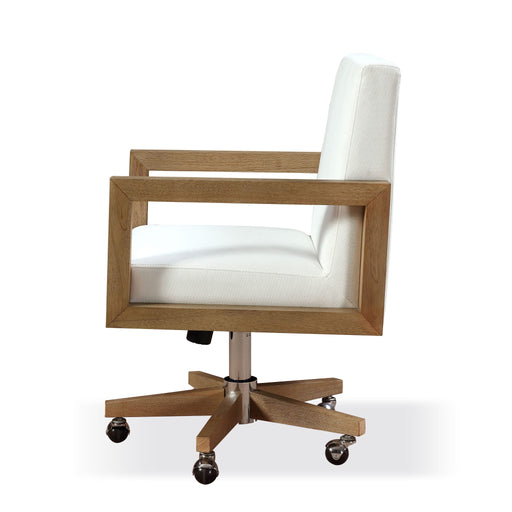 Modus One Wood Frame Home Office Chair in Solid Wood and White CanvasMain Image