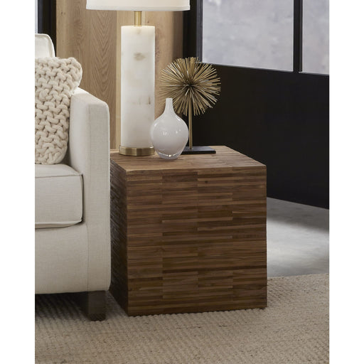 Modus Furniture One Wood Tile Square End Table in Solid Teak 655450405181 JVHS22C Main Image