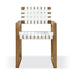 Modus One Woven Leather and Solid Wood Dining Arm Chair in White and Bisque Image 3