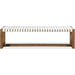 Modus Furniture One Woven Leather and Solid Wood Dining Bench in White and Bisque 655450404573 JVLH71W Image 1