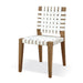 Modus One Woven Leather and Solid Wood Dining Side Chair in White and BisqueMain Image