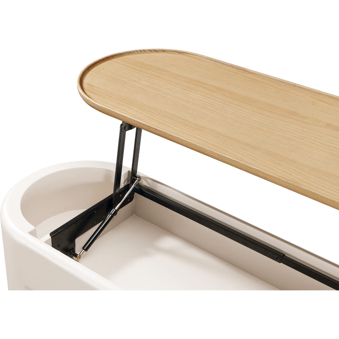 Modus Furniture Oskar Lift Top Console Table in Barley 655450483745 QVUG23 Image 4