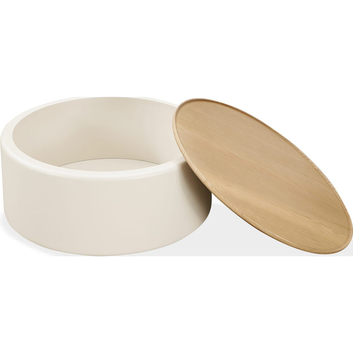 Modus Furniture Oskar Lift Top Round Coffee Table in Barley 655450447044 QVUG21 Image 2