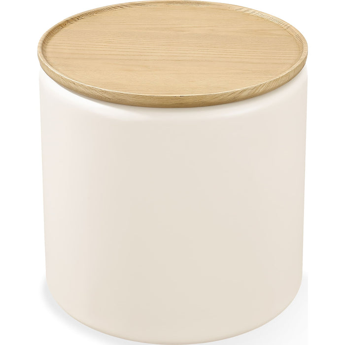 Modus Furniture Oskar Lift Top Round End Table in Barley 655450447051 QVUG22 Image 1
