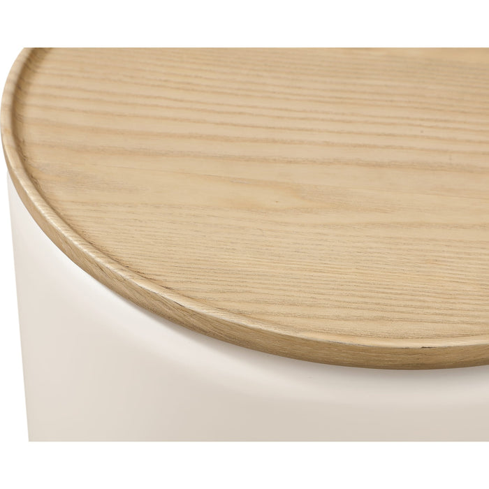 Modus Furniture Oskar Lift Top Round End Table in Barley 655450447051 QVUG22 Image 4
