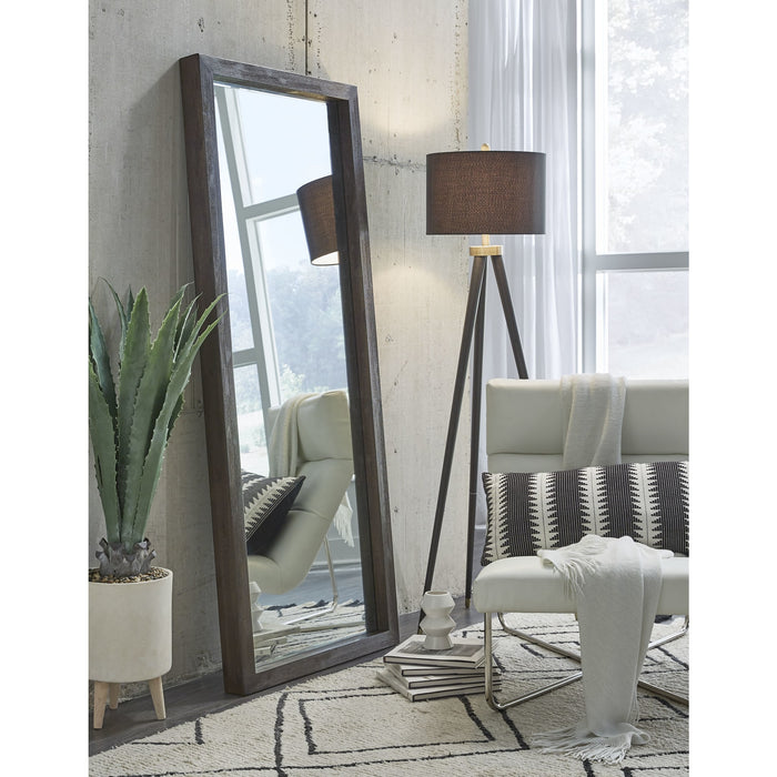 Modus Furniture Oxford Floor Low Mirror  Basalt Grey 655450252075 AZU583FL Main Image