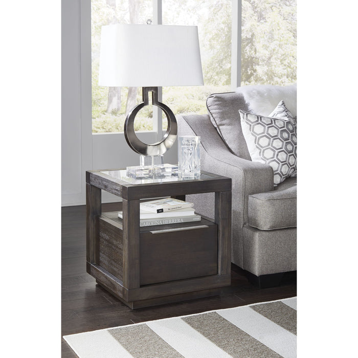 Modus Furniture Oxford One Drawer End Table in Basalt Grey 655450194405 AZU522 Main Image