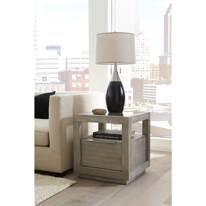 Modus Furniture Oxford One Drawer End Table in Mineral 655450334443 AZBX22 Main Image