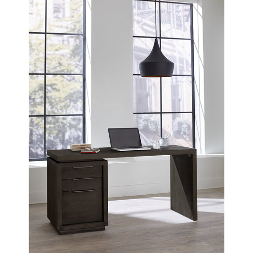 Modus Furniture Oxford Single Pedestal Desk in Basalt Grey 655450261244 AZU512 Main Image