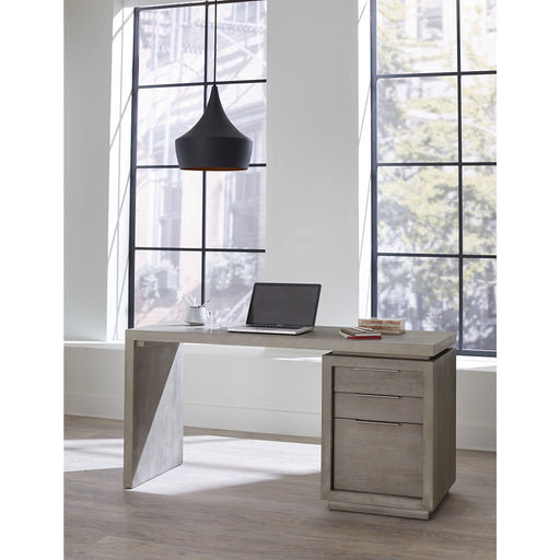 Modus Furniture Oxford Three Drawer Single Pedestal Desk in Mineral 655450334405 AZBX12 Main Image