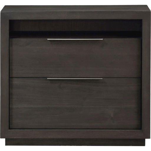 Modus Furniture Oxford Two Drawer Nightstand in Basalt Grey 655450193996 AZU581 Image 1