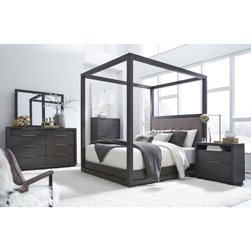 Modus Oxford Upholstered Canopy Bed in Dolphin Image 1