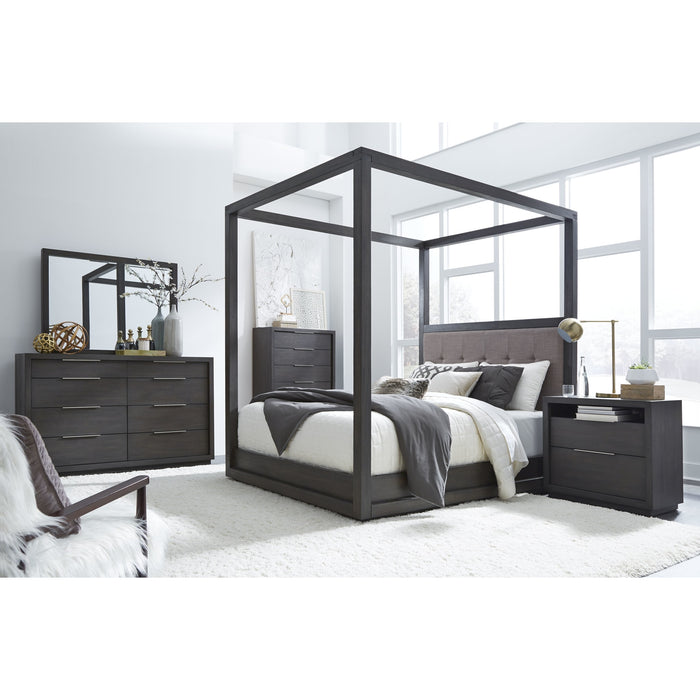 Modus Furniture Oxford Upholstered Canopy Bed in Dolphin  AZU5H  Image 1
