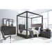 Modus Furniture Oxford Upholstered Canopy Bed in Dolphin  AZU5H  Image 1