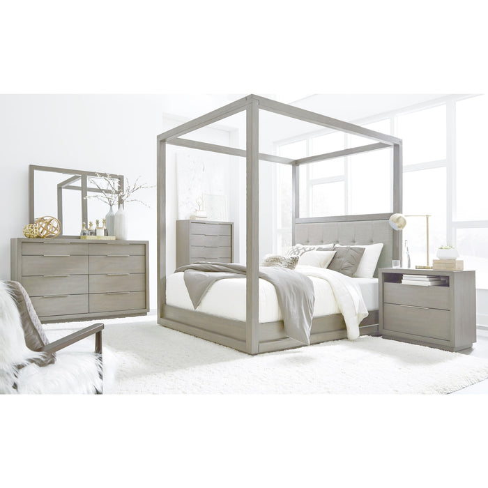 Modus Furniture Oxford Upholstered Canopy Bed in Mineral  AZBXH  Image 1