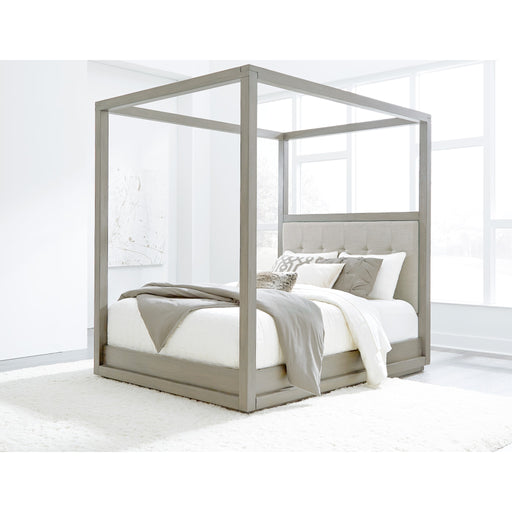 Modus Furniture Oxford Upholstered Canopy Bed in Mineral  AZBXH  Main Image