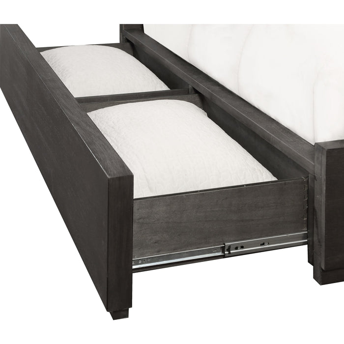Modus Furniture Oxford Upholstered Footboard Storage Bed in Dolphin  AZU5S D Image 4
