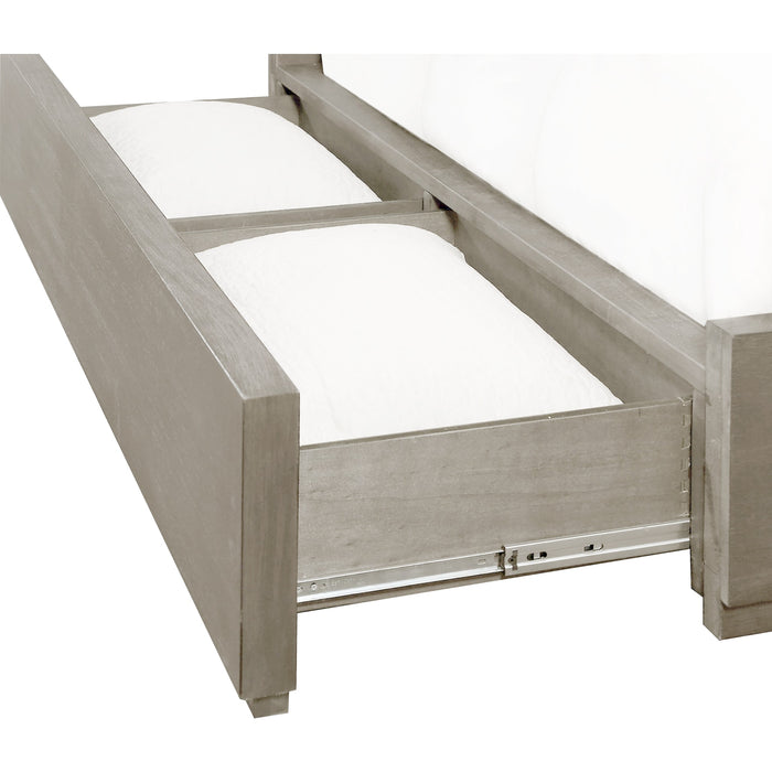 Modus Furniture Oxford Upholstered Footboard Storage Bed in Mineral  AZBXS  Image 4