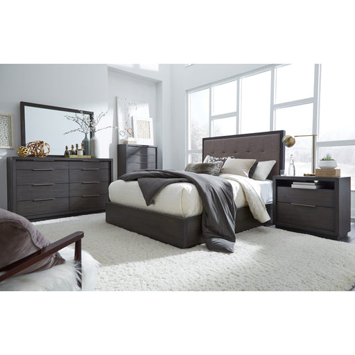 Modus Furniture Oxford Upholstered Platform Bed in Dolphin  AZU5F D Image 1