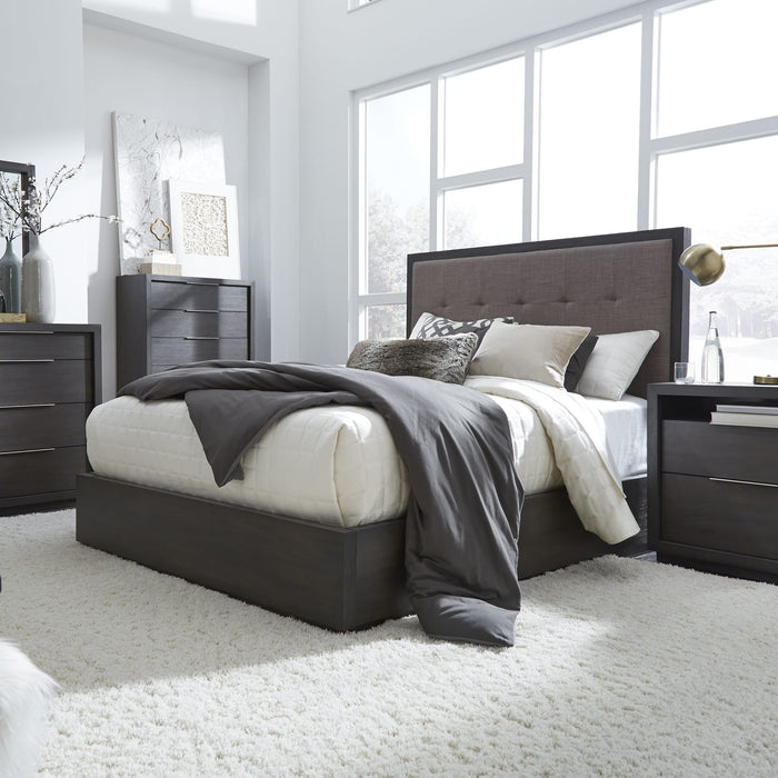 Modus Furniture Oxford Upholstered Platform Bed in Dolphin  AZU5F D Main Image