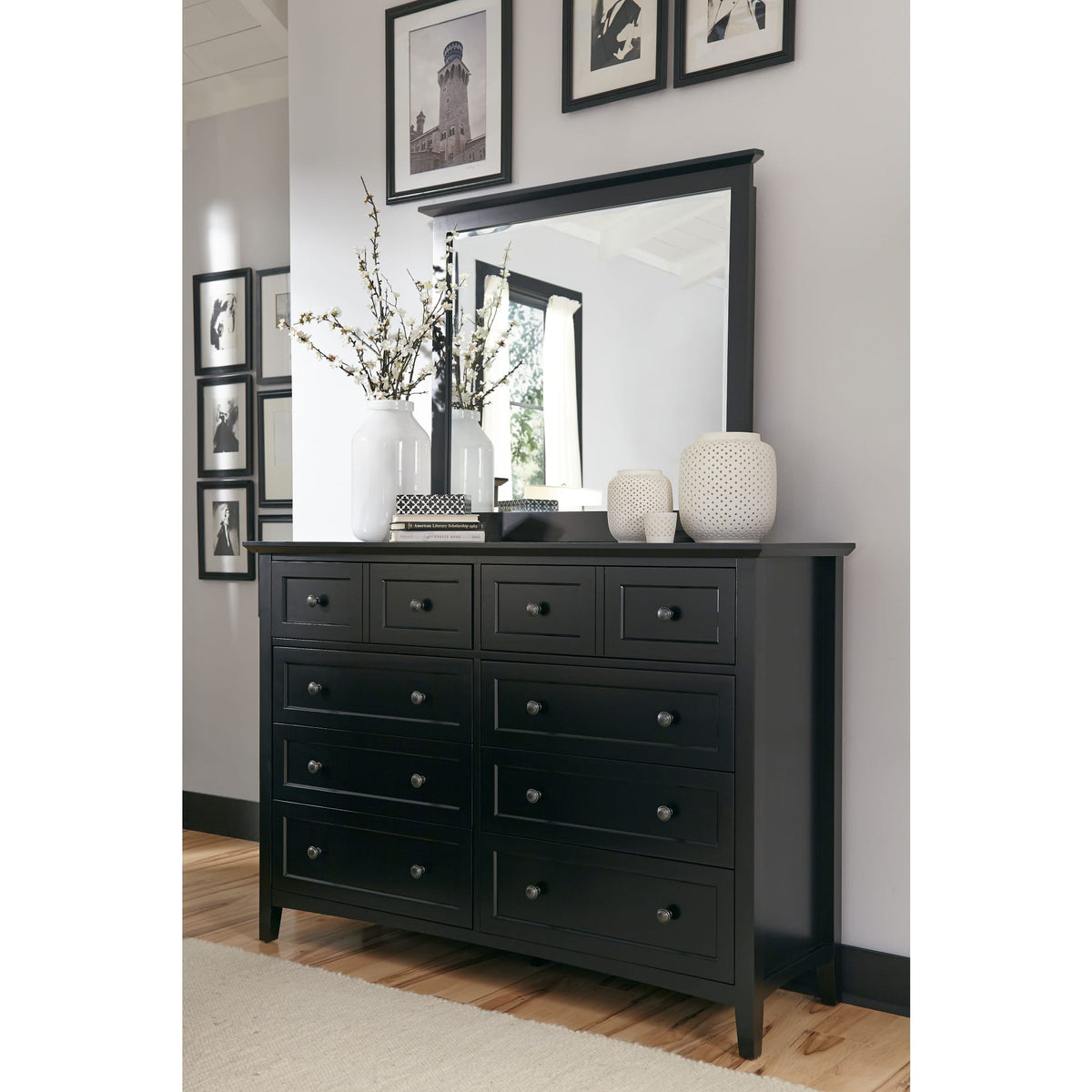 Paragon Eight Drawer Dresser in Black Modus Furniture Paragon Eight Drawer Dresser in Black Modus Furniture