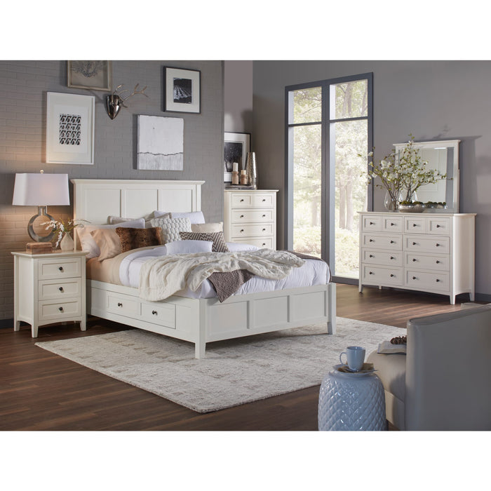 Modus Furniture Paragon Four Drawer Wood Storage Bed in White  4NA4D  Image 1