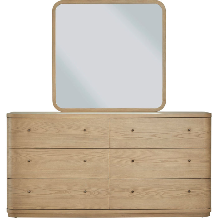 Modus Furniture Penny Beveled Glass Wall or Dresser Mirror in Buff Cream 655450455919 QXUL83 Image 3